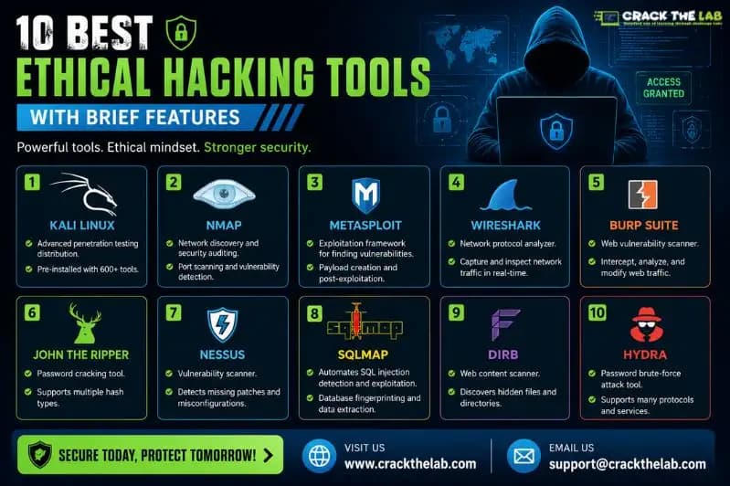 10 Best Ethical Hacking Tools with Brief Features